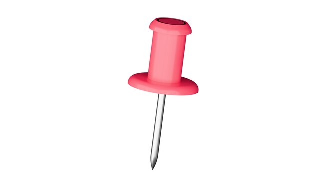 pin de empuje rosado aislado