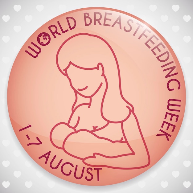 Pin con una mamá cariñosa amamantando a su bebé durante la Semana Mundial de la Lactancia Materna en agosto
