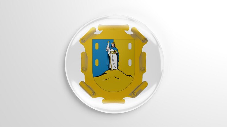 Foto pin redondo bandera de san luis potosí ilustración 3d