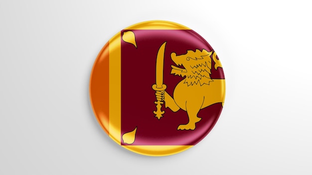 Pin redondo ilustração 3d da bandeira do sri lanka