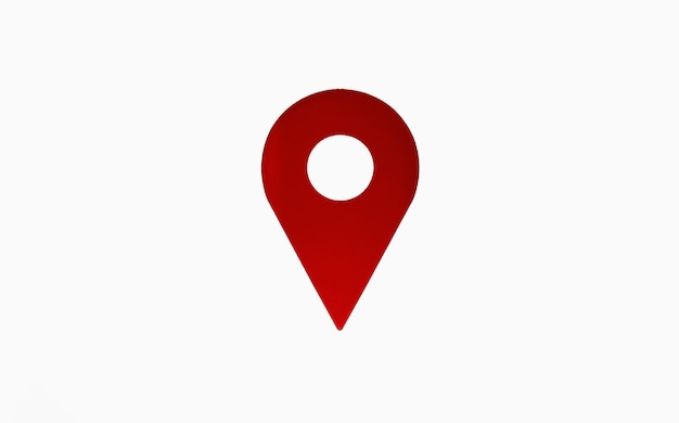 Foto pin rojo en un fondo blanco puntero de mapa rojo en png icono de ubicación rojo