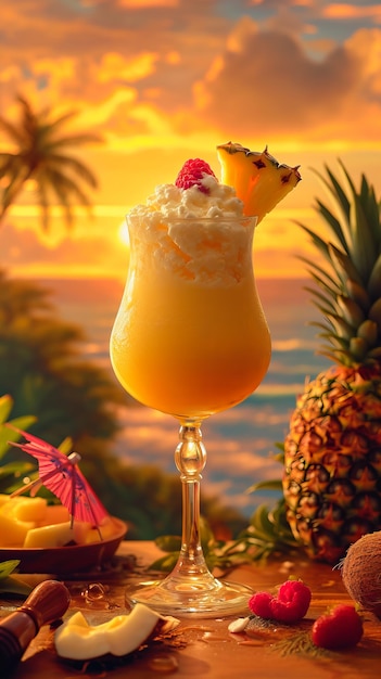 Pina Colada-Ananas-Cocktail