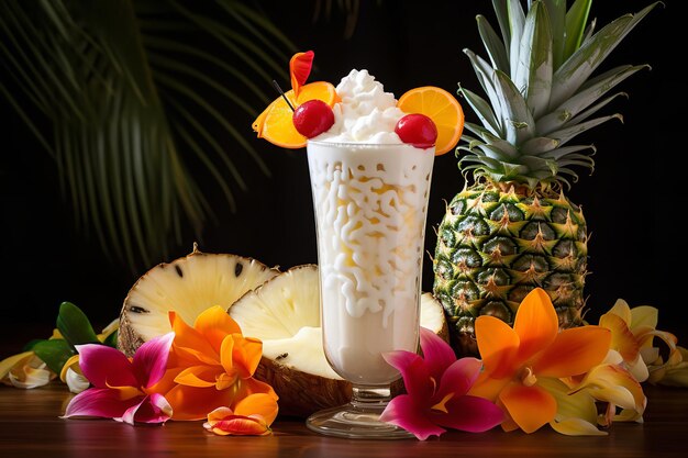 Pina Colada Tropical com Frutas Exóticas