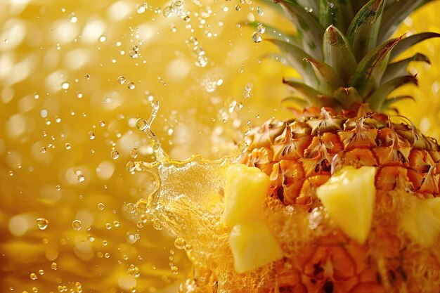 Foto una piña está cubierta de agua y tiene una telaraña