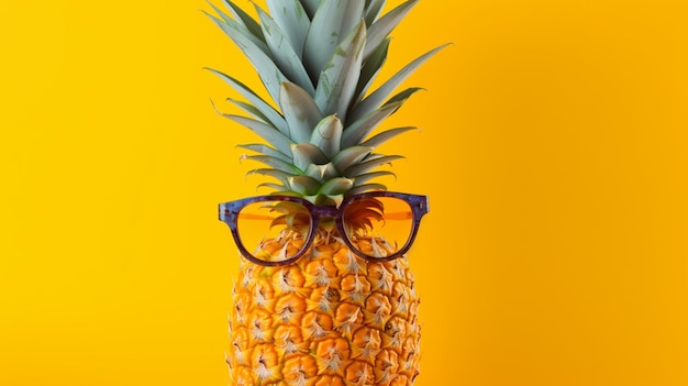 Una piña con gafas y un par de gafas.