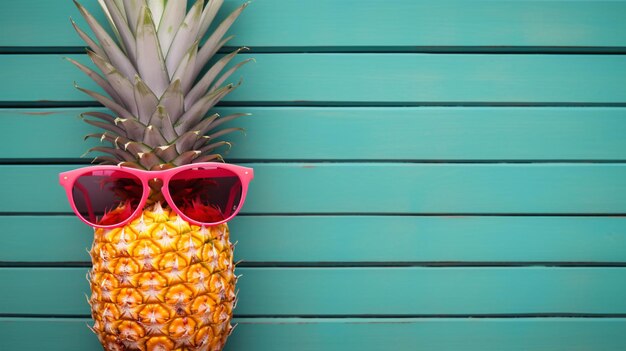 Foto la piña hipster con gafas de sol