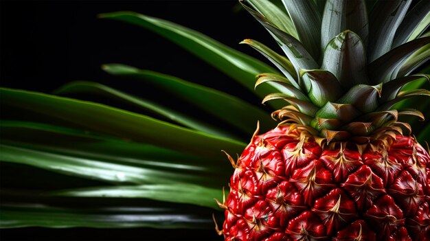 Piña sobre fondo verde oscuro generada por la IA