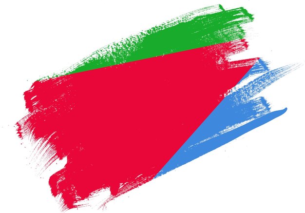 Pincel abstrato bandeira texturizada da eritreia no fundo branco