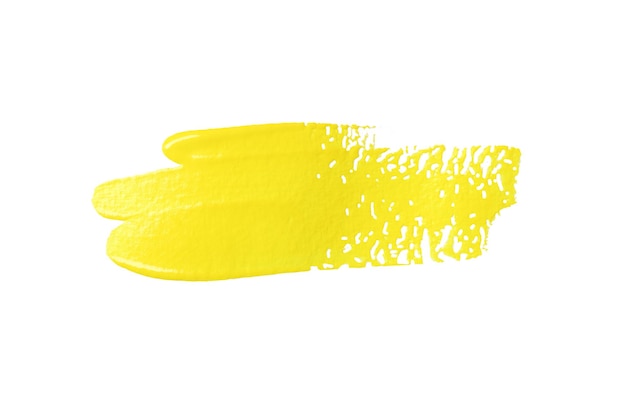 Pincel amarelo isolado em fundo branco