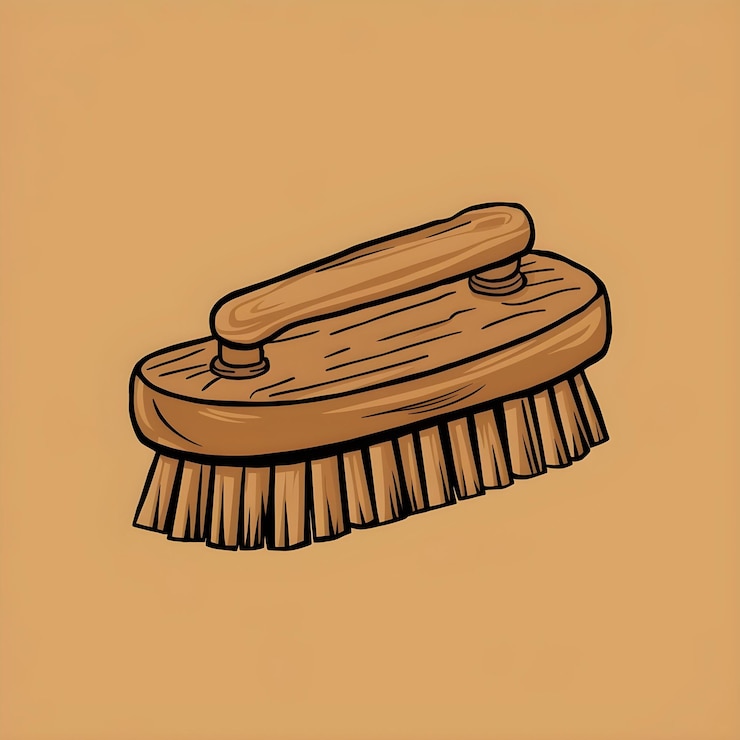 Foto un pincel de madera con fondo blanco