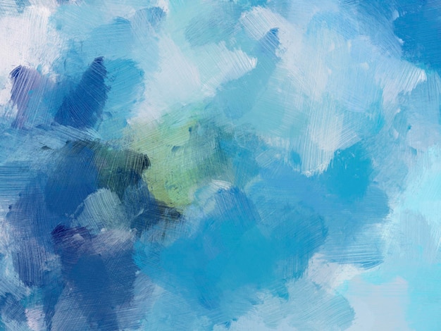Pincel de pintura al óleo abstracto fondo azul
