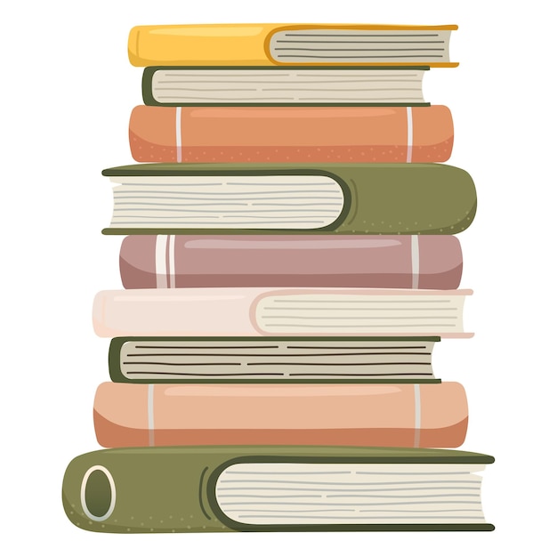 Pincel png de pilha de livros ilustração bonita fundo transparente