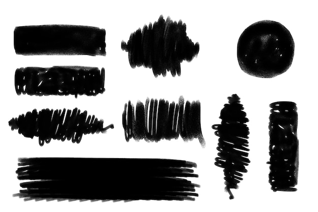 Pincel rabiscado bandeira preta vetor grunge vetor forma de pincel