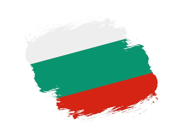 Pincel texturizado bandeira da Bulgária sobre fundo branco