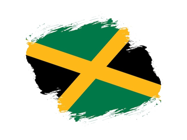 Pincel texturizado bandeira da jamaica em fundo branco