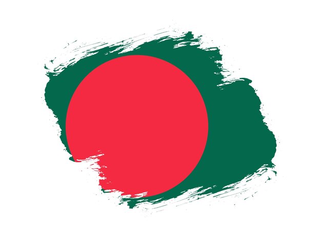 Pincel texturizado bandeira de bangladesh em fundo branco