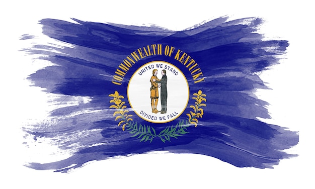 Pincelada de bandeira do estado de Kentucky, fundo de bandeira de Kentucky