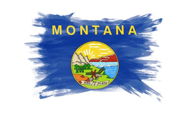 Pincelada de bandeira do estado de Montana, fundo de bandeira de Montana