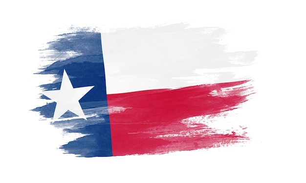 Pincelada de bandeira do estado do Texas, fundo de bandeira do Texas