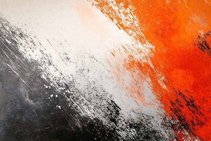 Pinceladas abstractas con naranja y negro