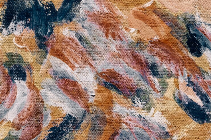 Foto pinceladas abstratas coloridas acrílicas na tela fundo e textura pintados à mão da arte abstrata