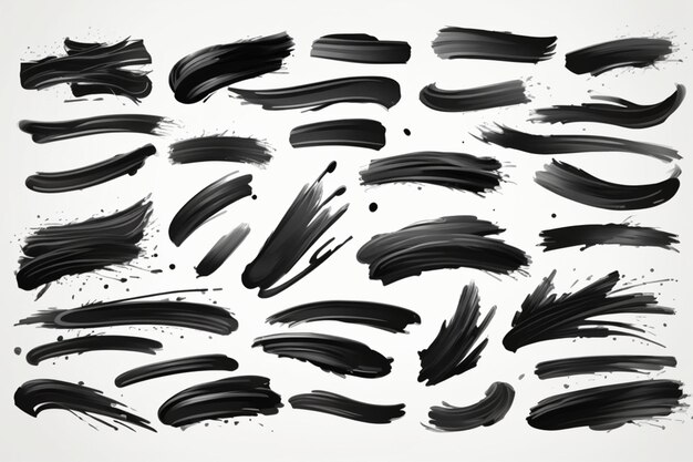 Pinceladas abstratas de movimentos suaves em tons de cinza e preto