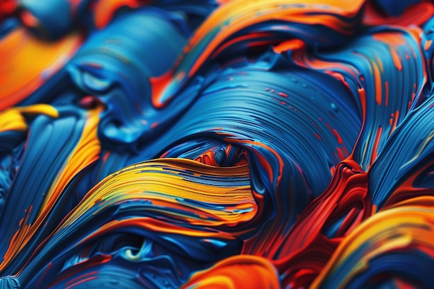 Pinceladas acrílicas coloridas Fundo Textura de pintura expressiva