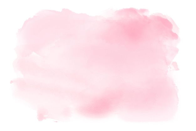 Las pinceladas de acuarela de color rosa claro sobre un fondo de papel blanco