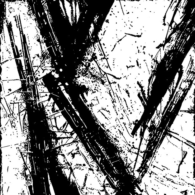 Pinceladas ásperas ousadas linhas onduladas traços Ilustração de tinta preta desenhada à mão curso de pintura a tinta