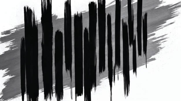Las pinceladas negras abstractas sobre un fondo blanco