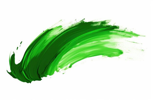 Foto pincelado verde aislado sobre un fondo blanco