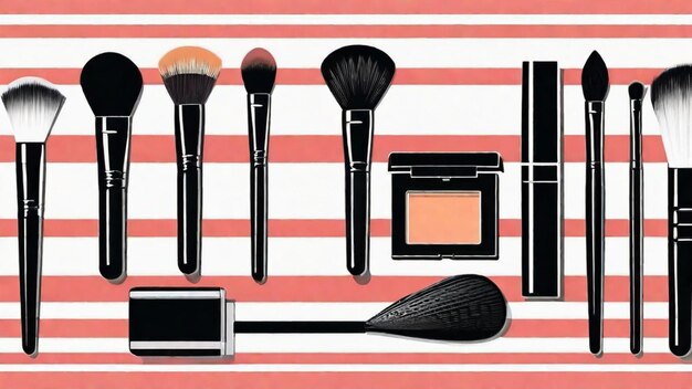 Pinceles y cosméticos artísticos para maquillaje