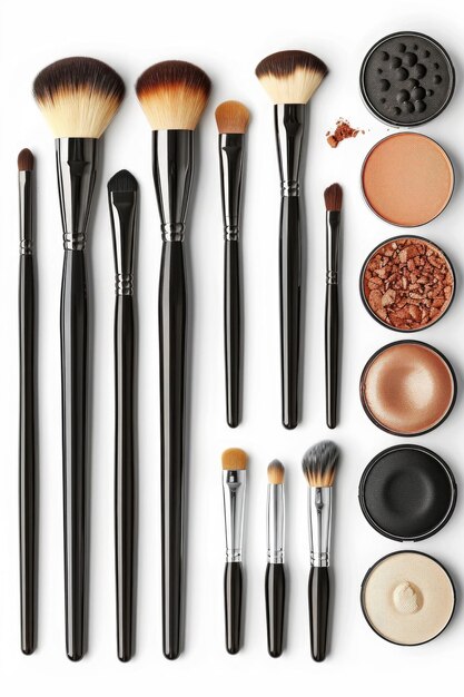 Pinceles de maquillaje y cosméticos