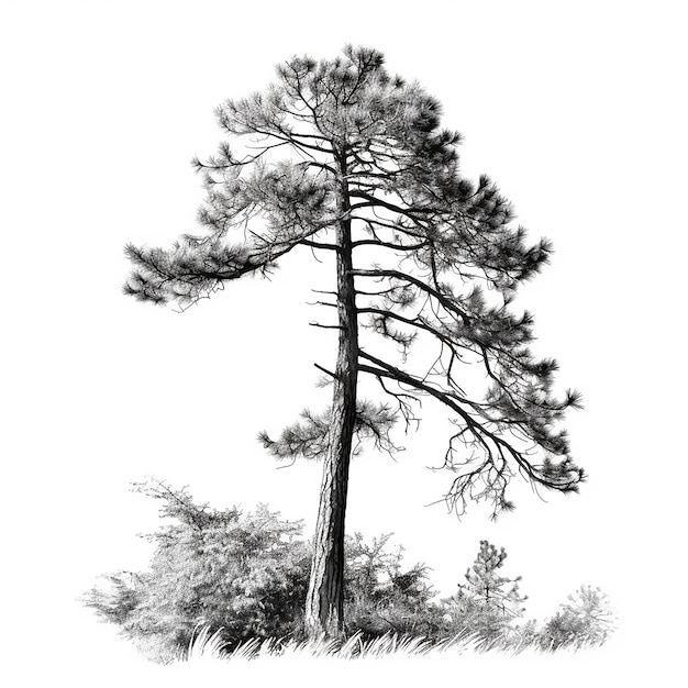 Pine Tree Clip Art con fondo blanco