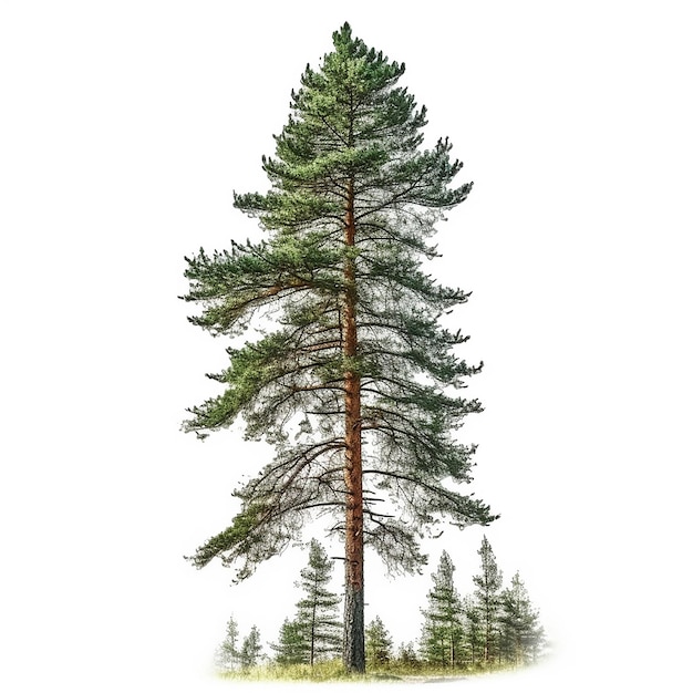 Pine Tree Clip Art con fondo blanco