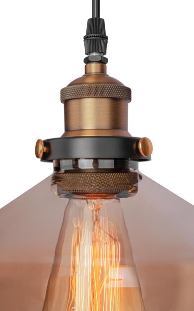 Pingente de luz isolado no fundo branco Lustre moderno isolado no fundo