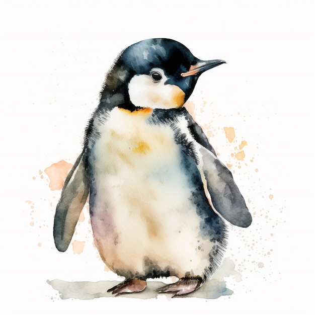 Pinguim aquarela