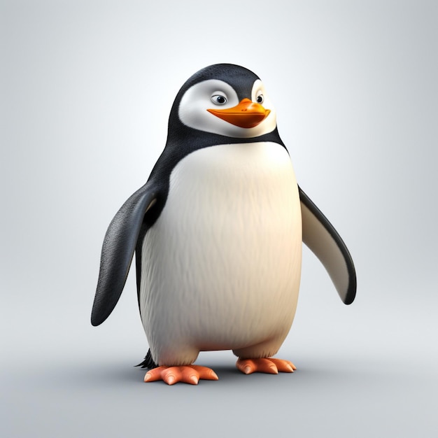 Pinguim com fundo branco ultra hd de alta qualidade