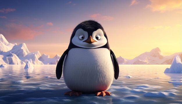 pinguim da pixar no mar Ártico