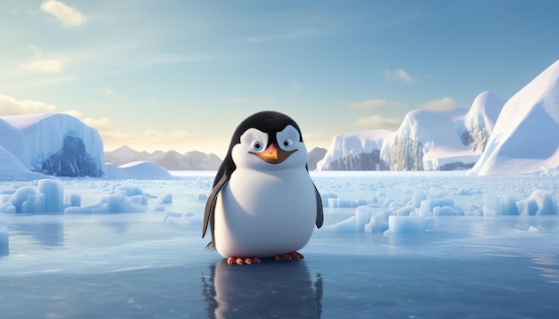 pinguim da pixar no mar Ártico