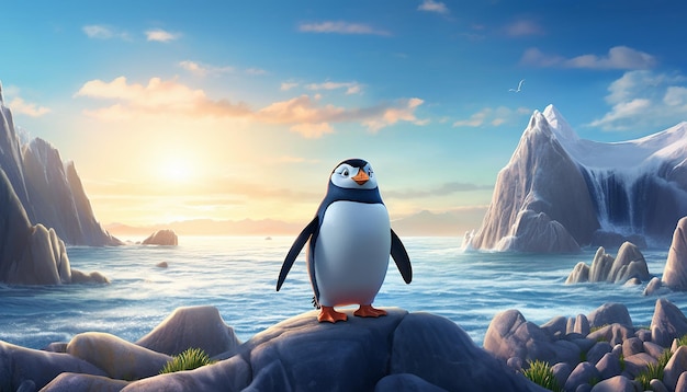 pinguim da pixar no mar Ártico