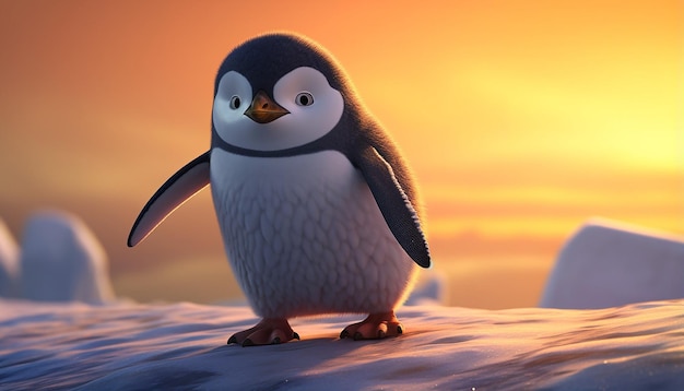 pinguim da pixar no mar Ártico