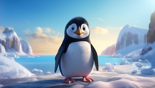 pinguim da pixar no mar Ártico