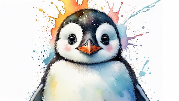 Pinguim em aquarela