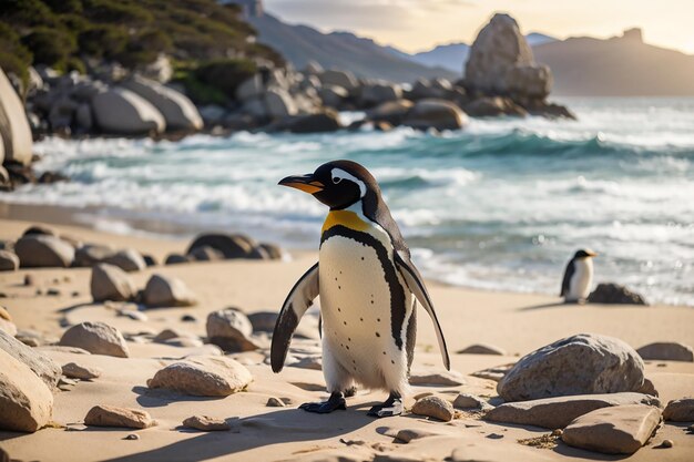 Pinguim em Boulders Beach, perto de Capetown