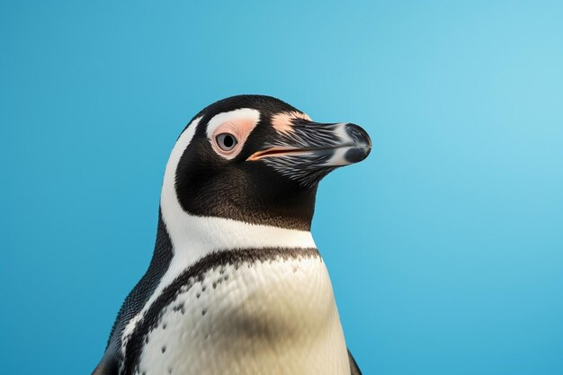 Pinguin auf blauem Hintergrund Generative KI