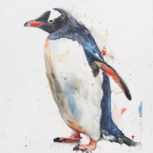 Pinguin auf dem weißen Hintergrund