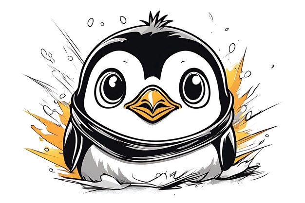 Pinguin-Malseite, Druckqualität, Schwarz-Weiß-Posterqualität