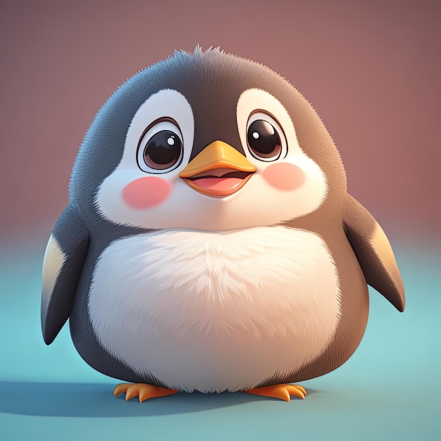 Pinguin süßes tierisches Fett Baby conlorful und realistisches 3D