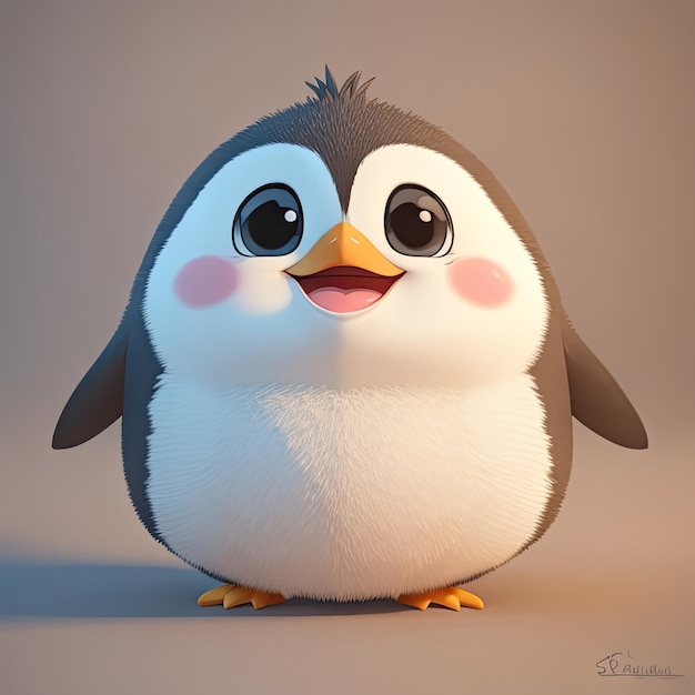 Pinguin süßes tierisches Fett Baby conlorful und realistisches 3D